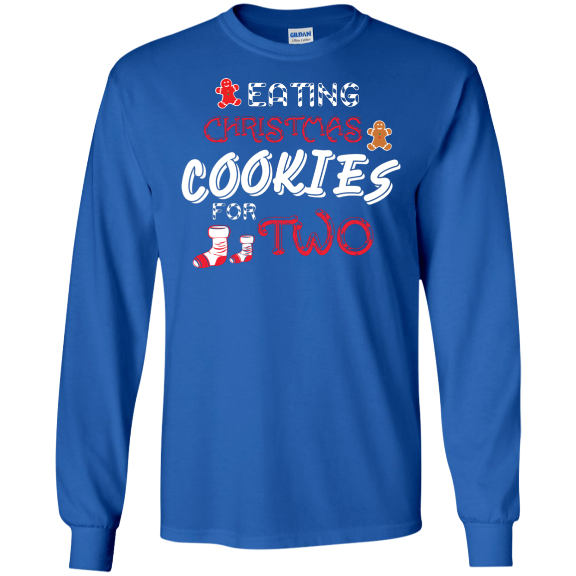Christmas T-shirt Eating Christmas Cookies For Two Royal