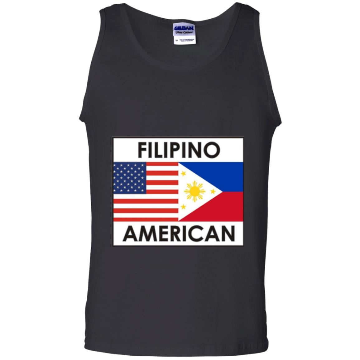 Filipino American T-shirt Philippines Usa Flags Black