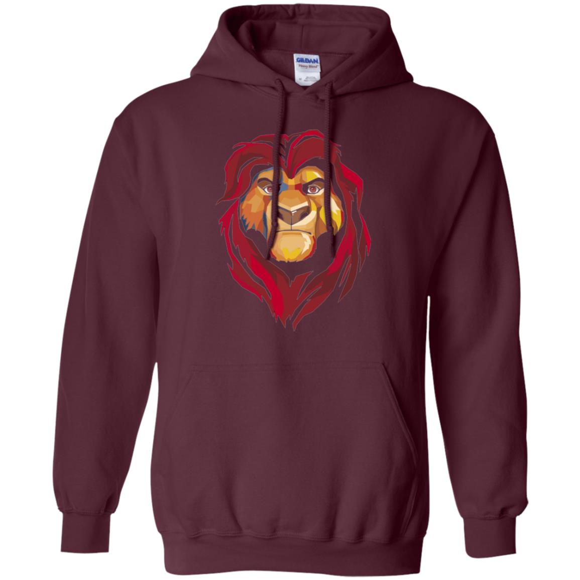 Cartoon Lover T-shirt Lion King Mufasa Geometrics Graphic Maroon