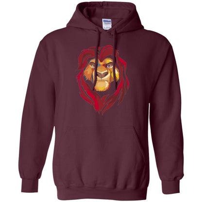 Cartoon Lover T-shirt Lion King Mufasa Geometrics Graphic Maroon