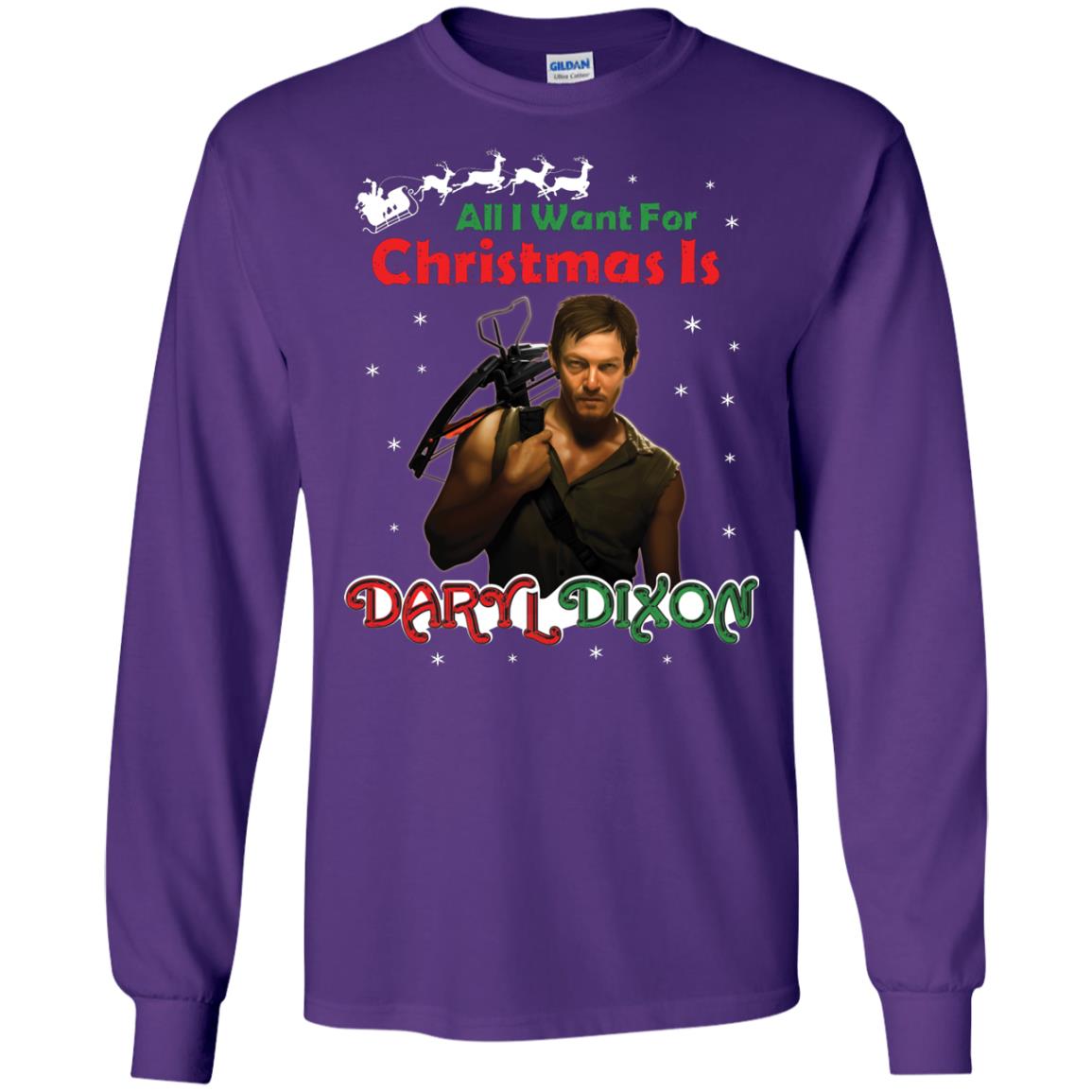 All I Want For Christmas Is Daryl Dixon Shirt Purple