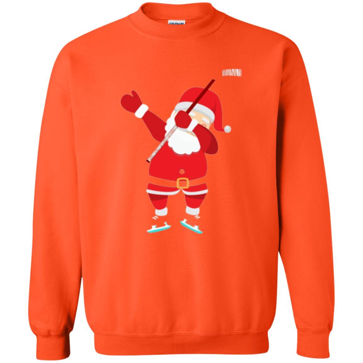 Christmas T-shirt Santa Claus Dabbing Hockey Orange