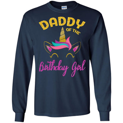 Daddy Mommy Of The Unicorn Birthday Girl T-shirt Navy