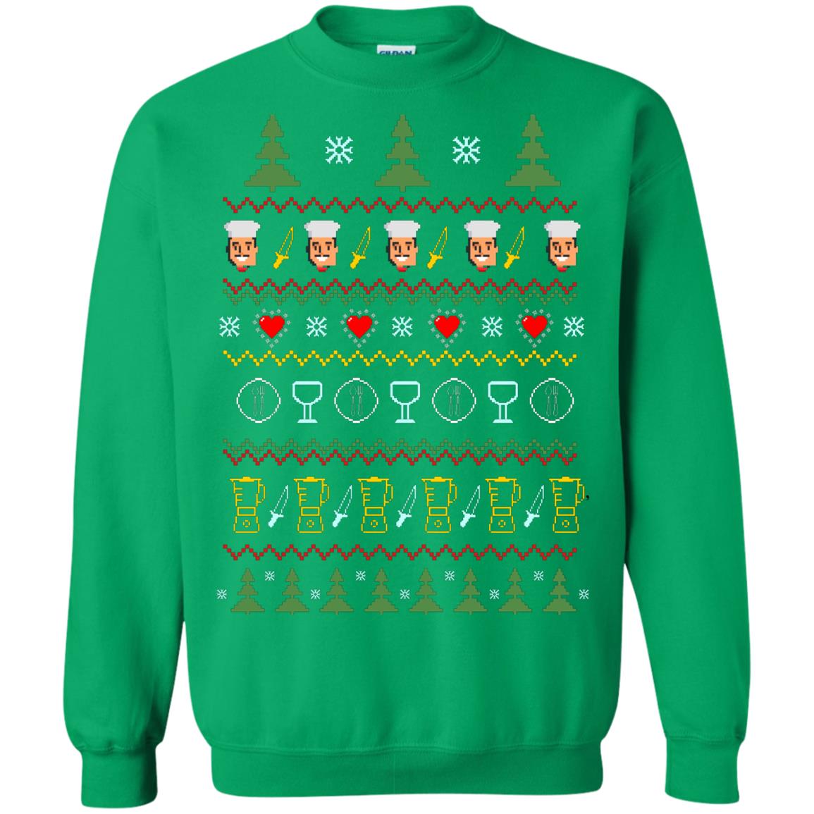 Chef Christmas X-mas Gift Shirt For Cooking Lovers Irish Green