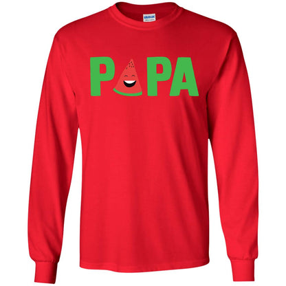 Papa Watermelon Funny Summer Melon Fruit Shirt For Mens Red