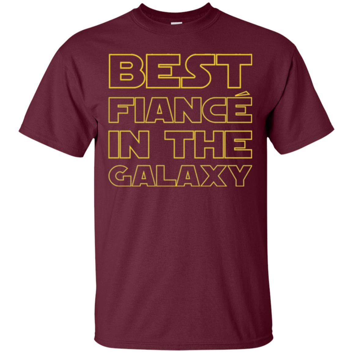 Engaged Married Wedding T-shirt Best Fiance In The Galaxy Maroon