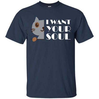 I Want Your Soul Cat Shirt Navy