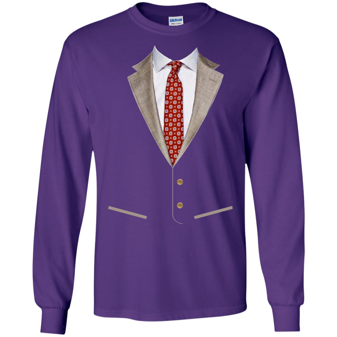 Tuxedo T-shirt Retro Prom Men With Bowtie Purple