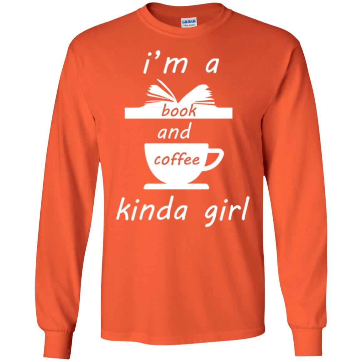 Book Lover T-shirt I'm A Book And Coffee Kinda Girl T-shirt Orange