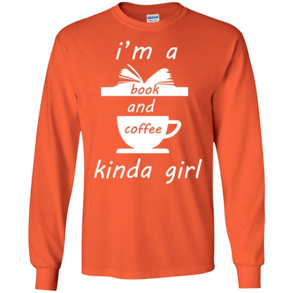 Book Lover T-shirt I'm A Book And Coffee Kinda Girl T-shirt Orange
