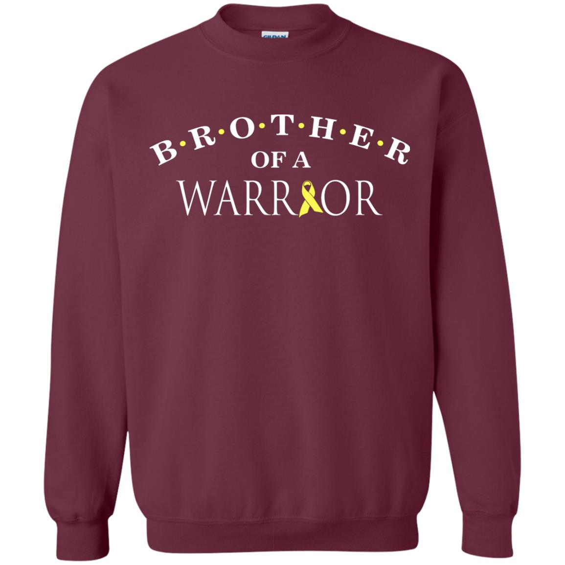 Brother Is A Warrior Childhood Cancer Awareness T-shirt Maroon