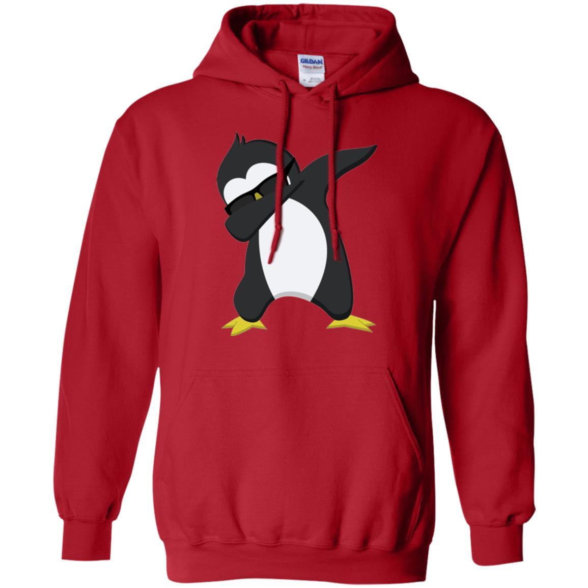 Christmas T-shirt Dabbing Penguin T-shirt Red