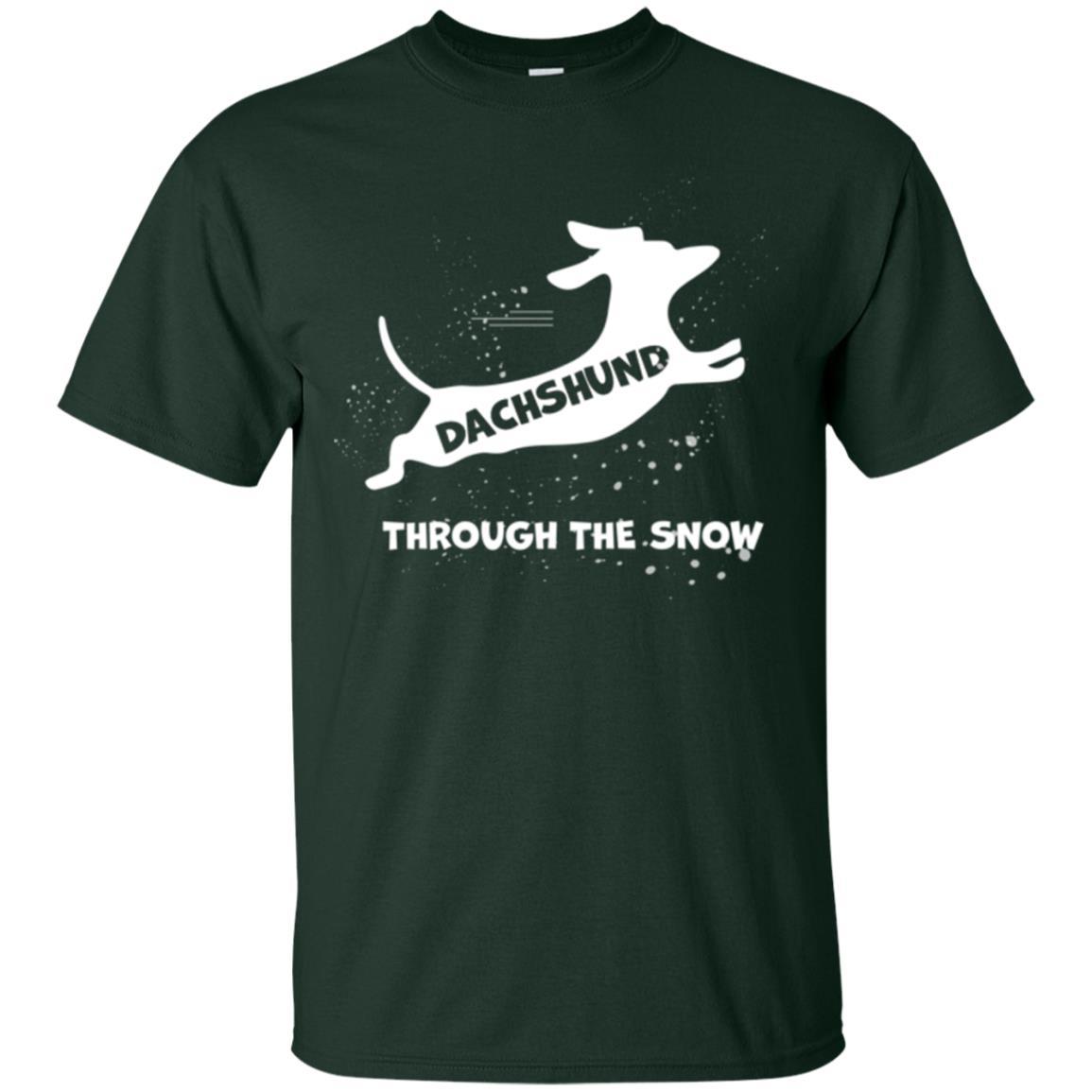 Dachshund Through The Snow T-shirt Forest Green