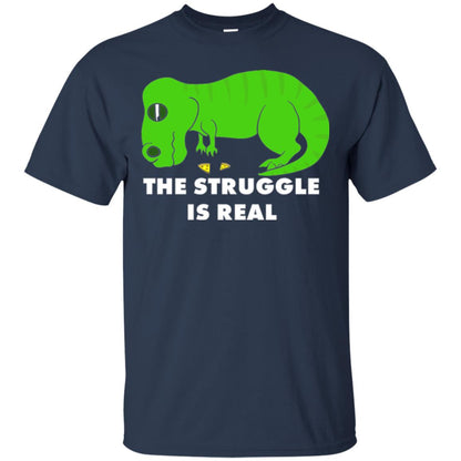 Funny Dinosaus T-shirt The Struggle Is Real Navy