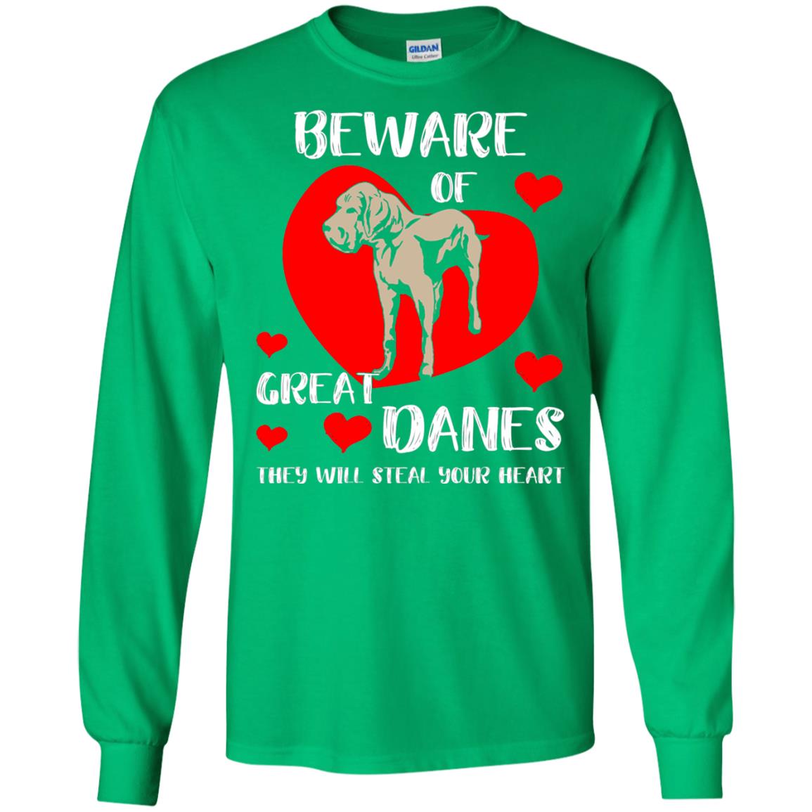 Beware Of Great Danes They Will Steal Your Heart Cute Shirt Irish Green