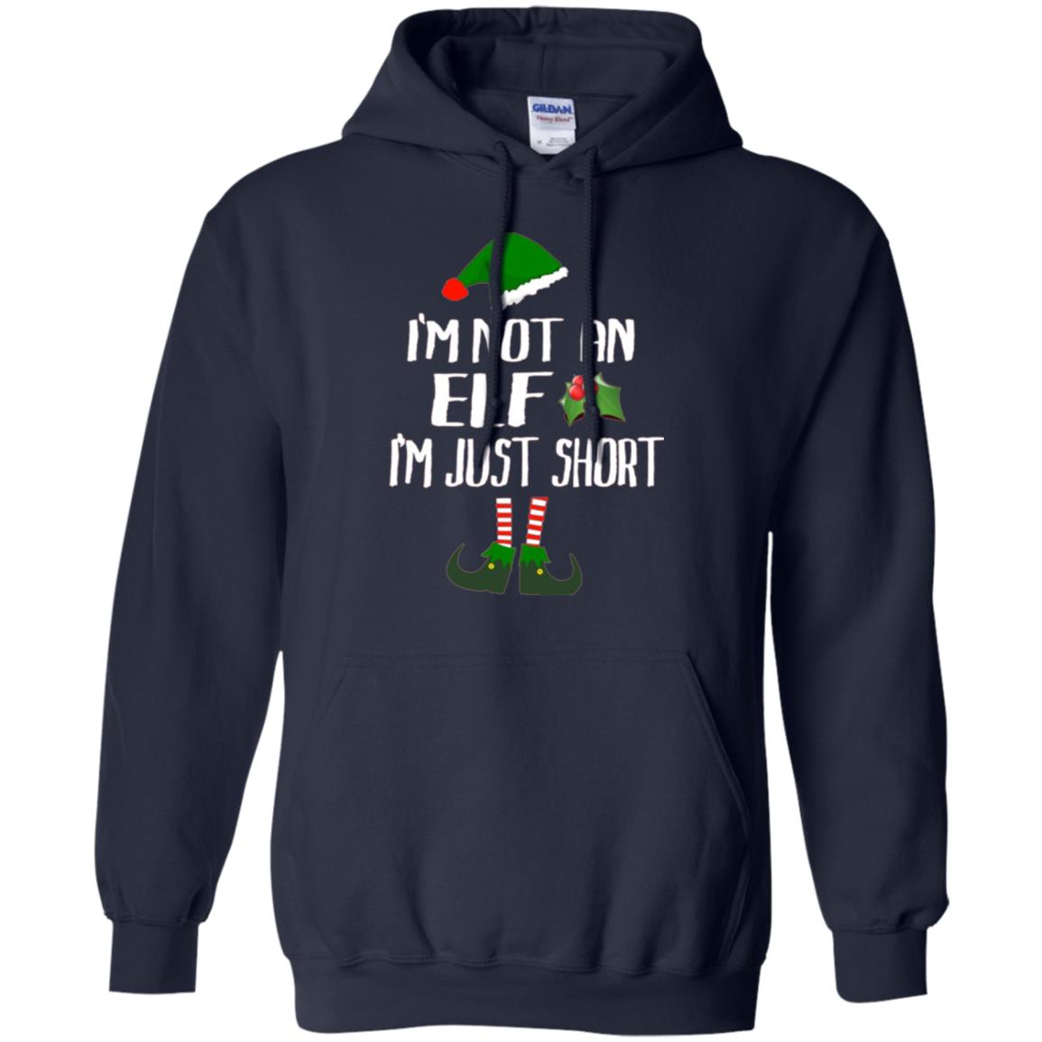 Funny Christmas T-shirt I_m Not An Elf I_m Just Short Navy