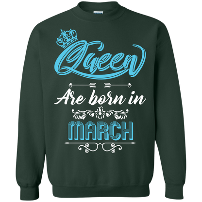 Brithday T-Shirt Queen Are Born In March Forest Green