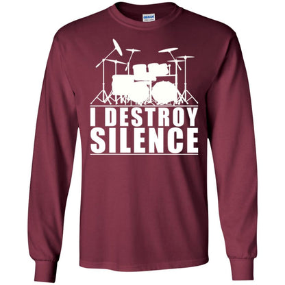 Drummer T-shirt I Destroy Silence Maroon