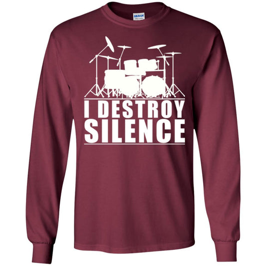 Drummer T-shirt I Destroy Silence Maroon