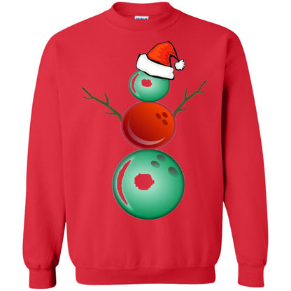 Funny Christmas Shirts Bowling Snowman Red