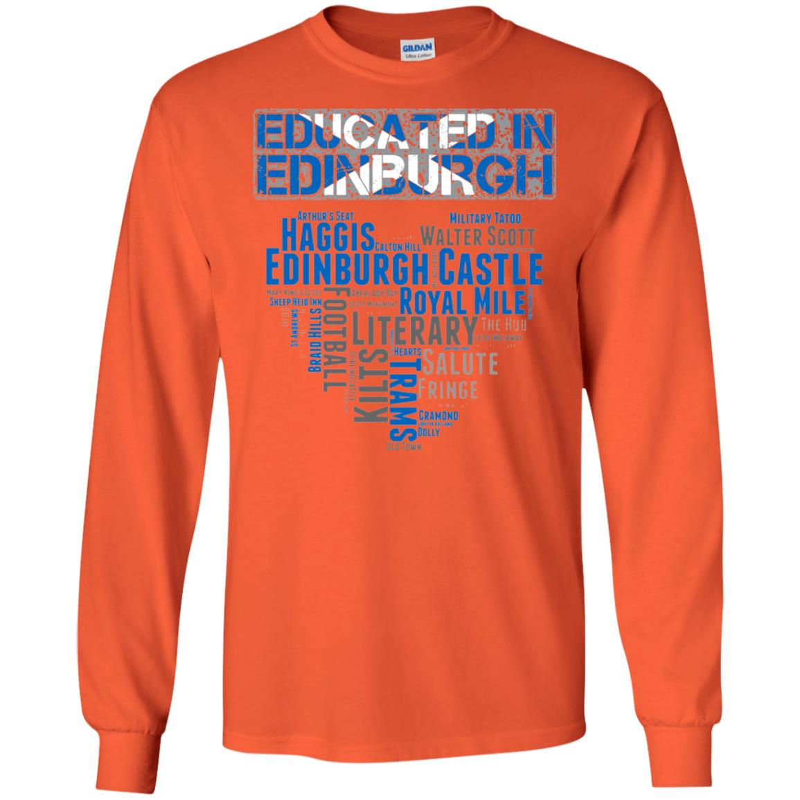 Edinburgh T-shirt Educated In Edinburgh Orange