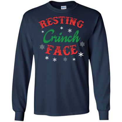 Christmas T-Shirt Resting Grinch Face Navy