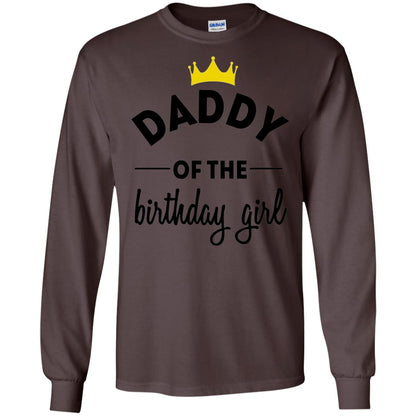 Daddy Of The Birthday Girl Party T-shirt Dark Chocolate