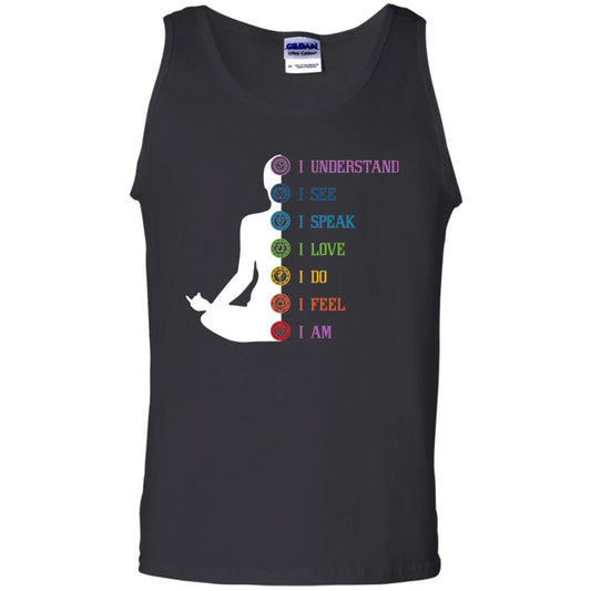 Chakra Meditation Yoga T-shirt I Speak I Love I Do I Feel I Am Black