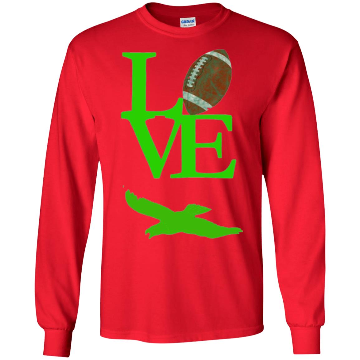 Football Lover T-shirt Love Football Flying Bird T-shirt Red