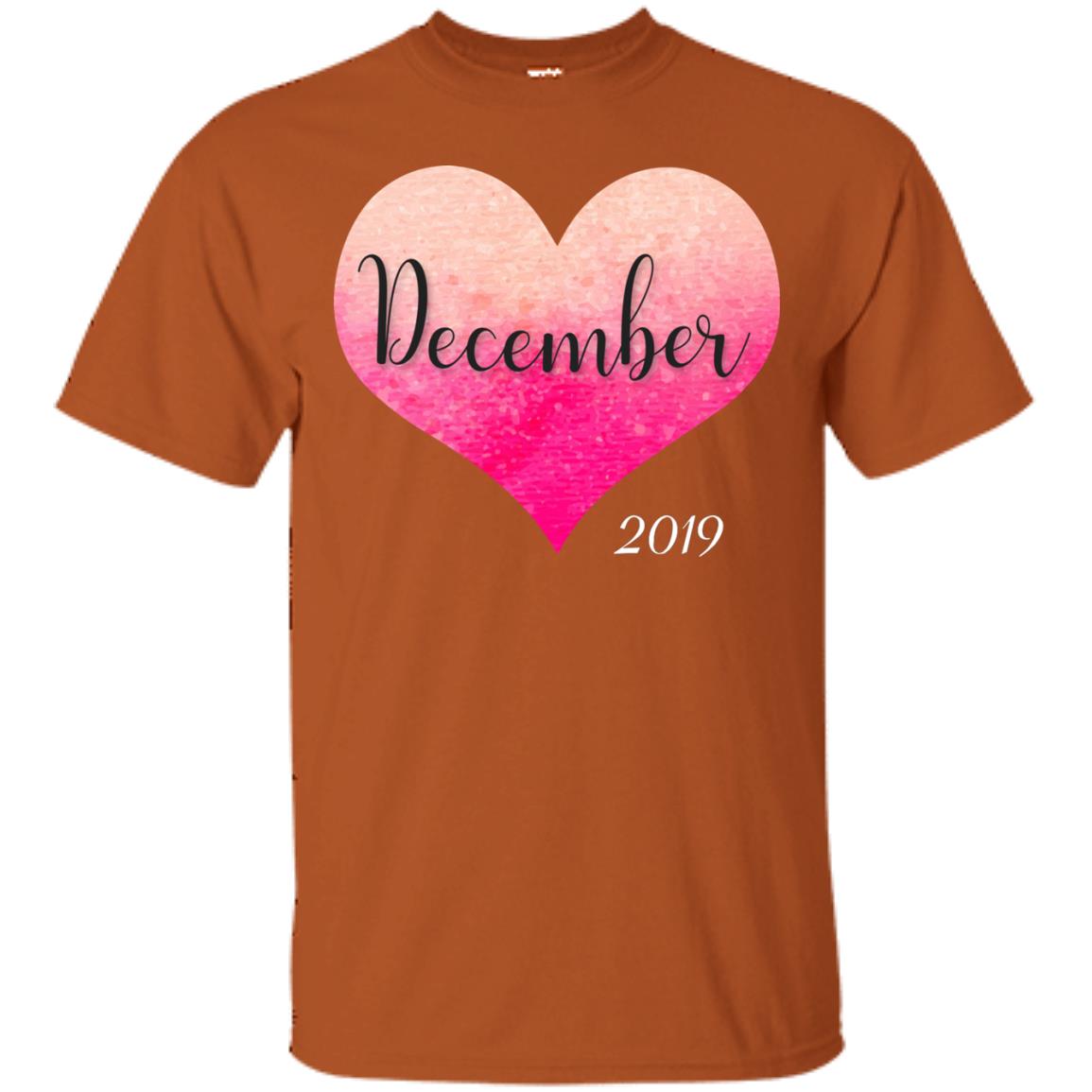 Pregnancy Reveal Announcement Party December 2019 Shirt Texas Orange