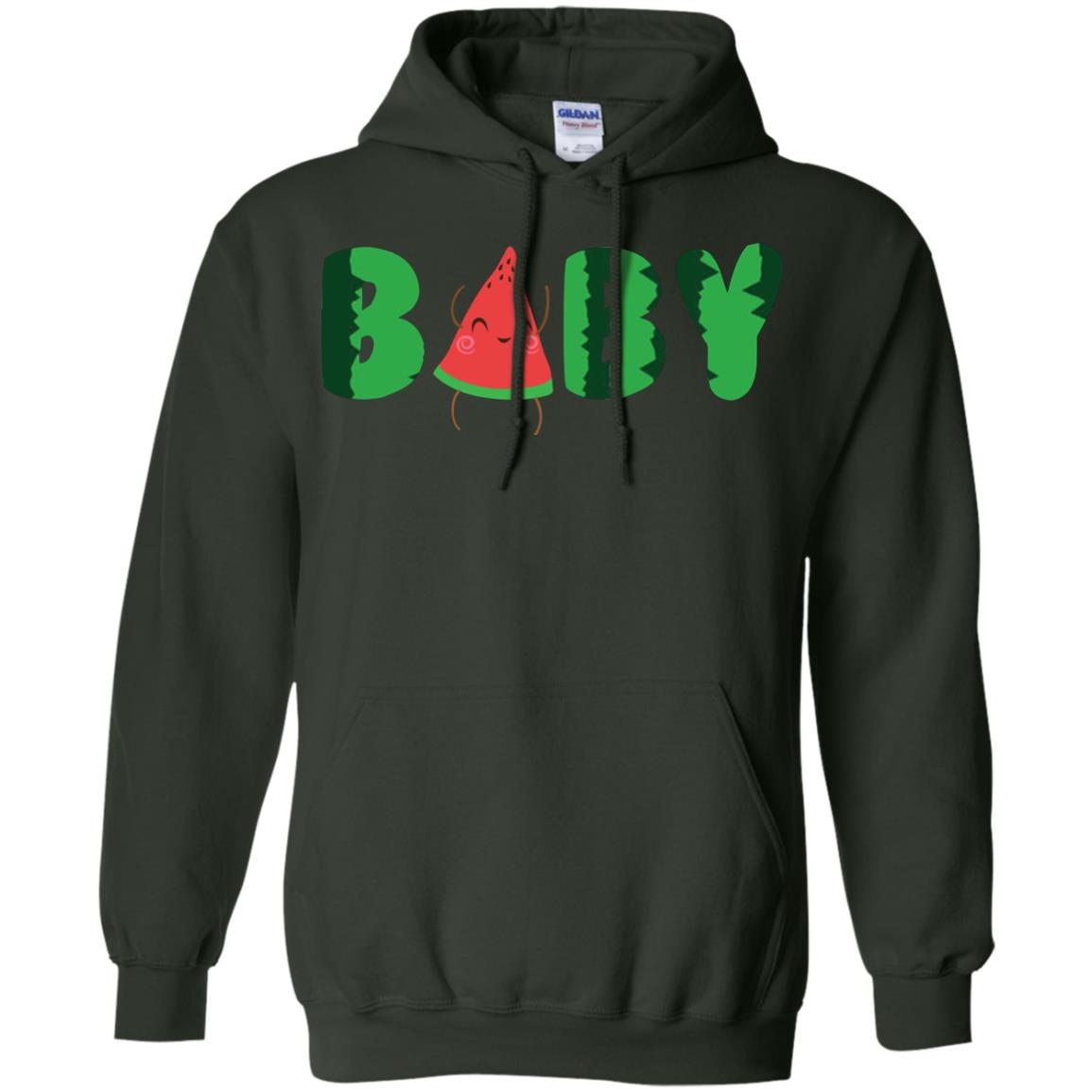 Baby Watermelon Funny Summer Melon Fruit Shirt For Baby Kids Forest Green