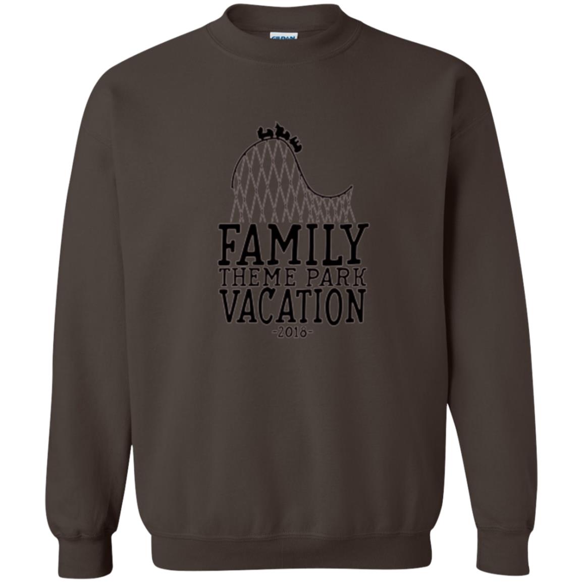 Family T-shirt Vacation 2018 Theme Park Roller Coaster Dark Chocolate