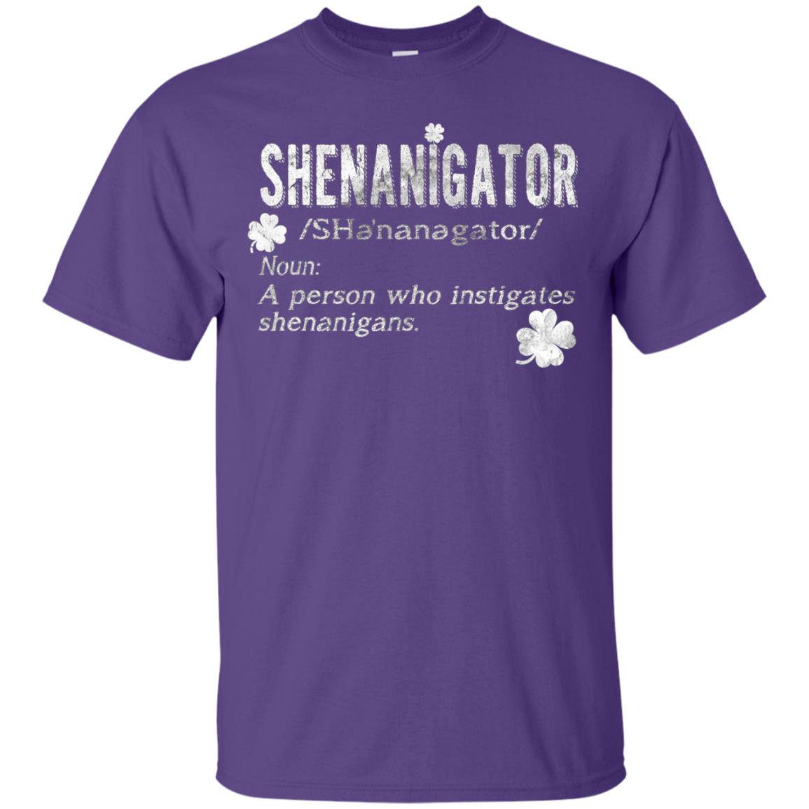 Shenanigator Shamrocks St. Patrick Day Shirt For Irish Purple