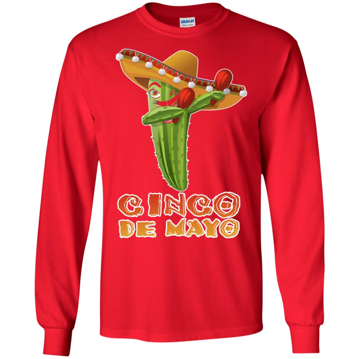 Dabbing Cinco De Mayo Cactus Shirt Red