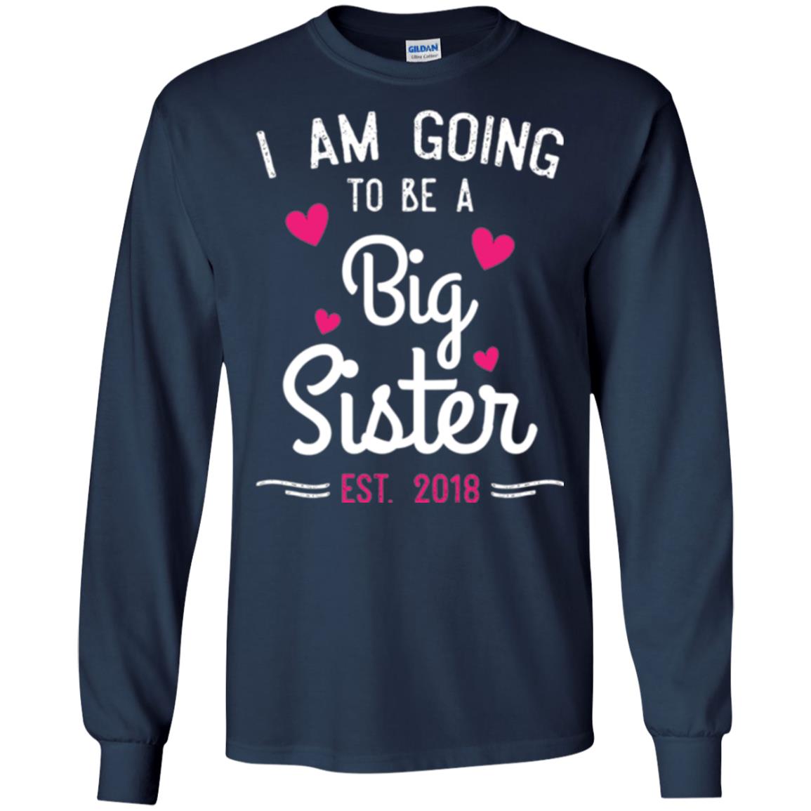 Family T-shirt I Am Going To Be A Big Sister Estimated 2018 Navy