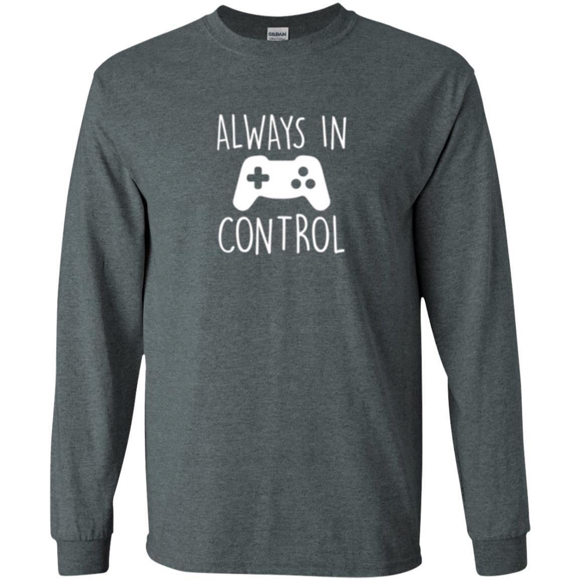 Gamer T-shirt Always In Control Video Game Dark Heather
