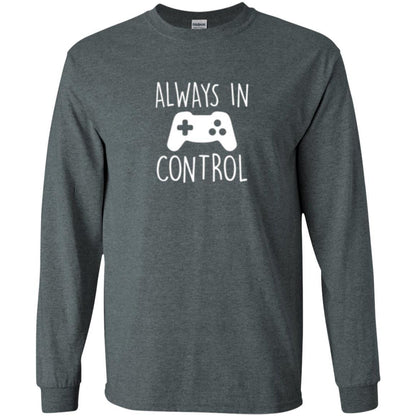 Gamer T-shirt Always In Control Video Game Dark Heather