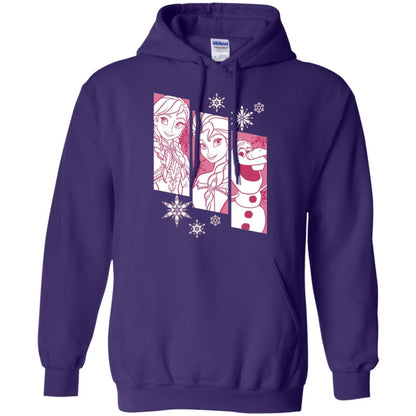 Frozen Anna Elsa Olaf Snowflake Panel Graphic T-shirt Purple