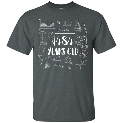 Square Root Of 484 22nd Birthday 22 Years Old Math T-shirt Dark Heather