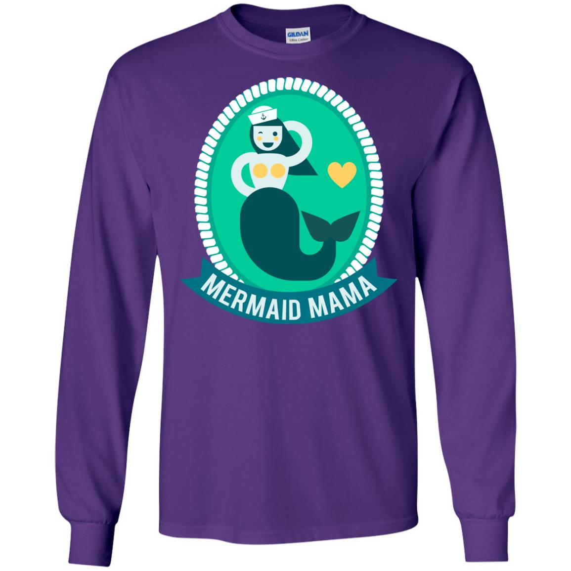 Mermaid Mama Cool Shirt For Grandma Love Mermaid Purple