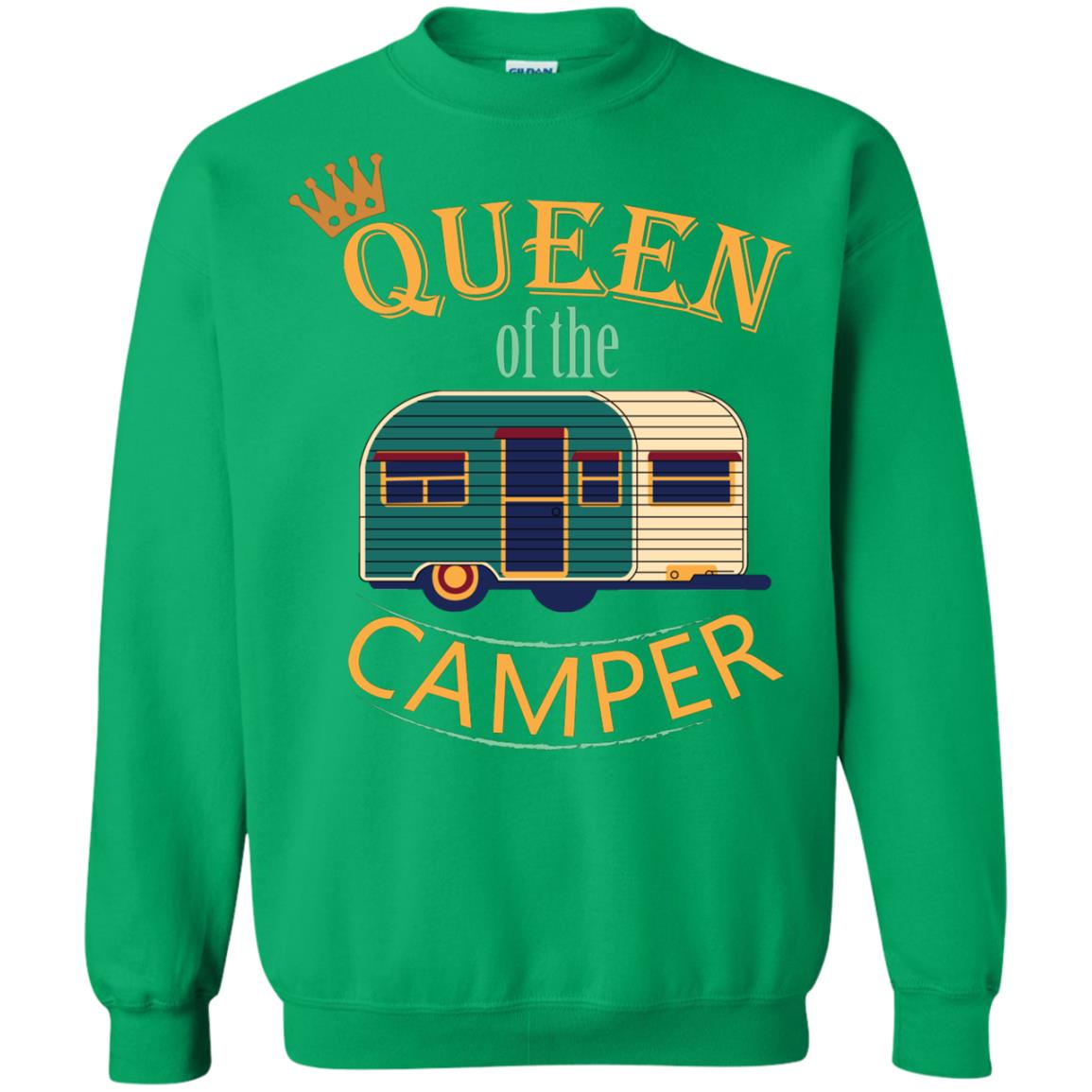 Queen Of The Camper Camping Lover Shirt Irish Green