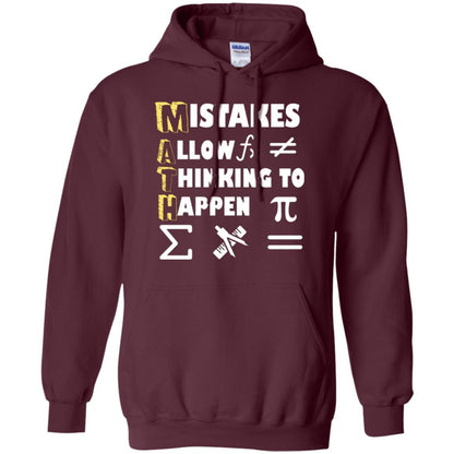 Math Lover T-shirt Mistakes Allow Thinking To Happen Maroon