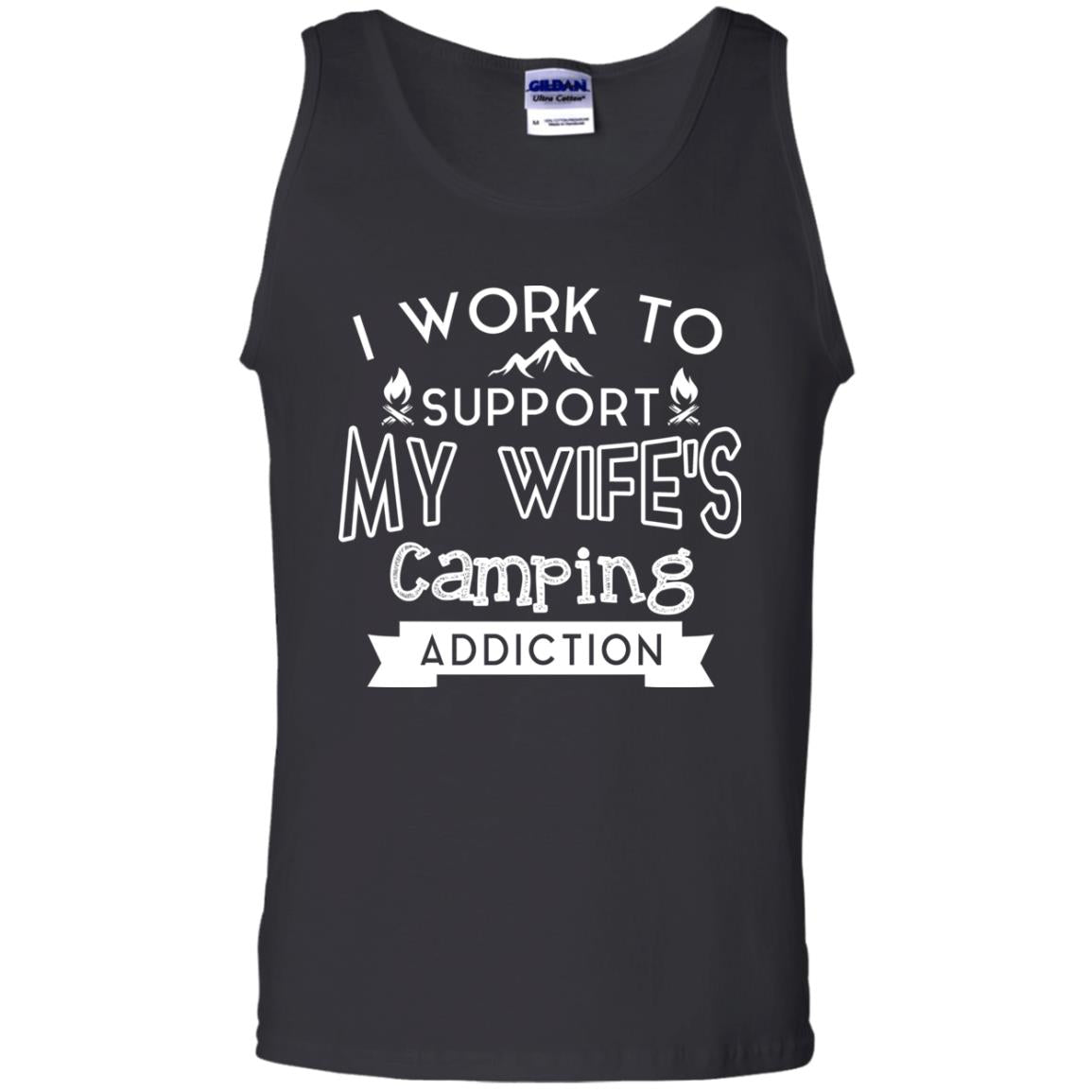 I Work To Support My Wife_s Camping Addiction Husband Shirt Black