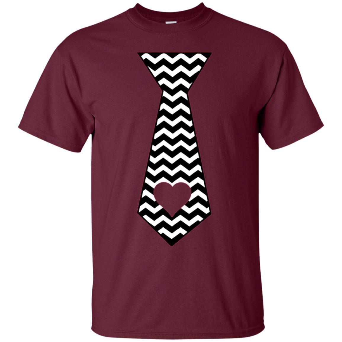 Valentines Day T-shirt Tie Heart Maroon