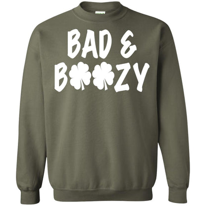 Bad And Boozy St. Patrick_s Day T-shirt Military Green