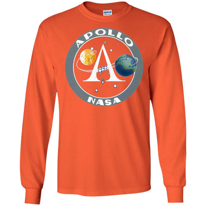 Apollo Program Moon Landing Patch Print Nasa Astronomy T-shirt Orange