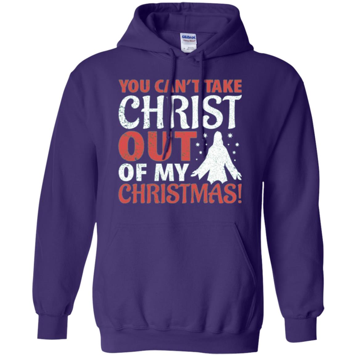 Christian T-shirt You Can_t Take Christ Out Of My Christmas Purple
