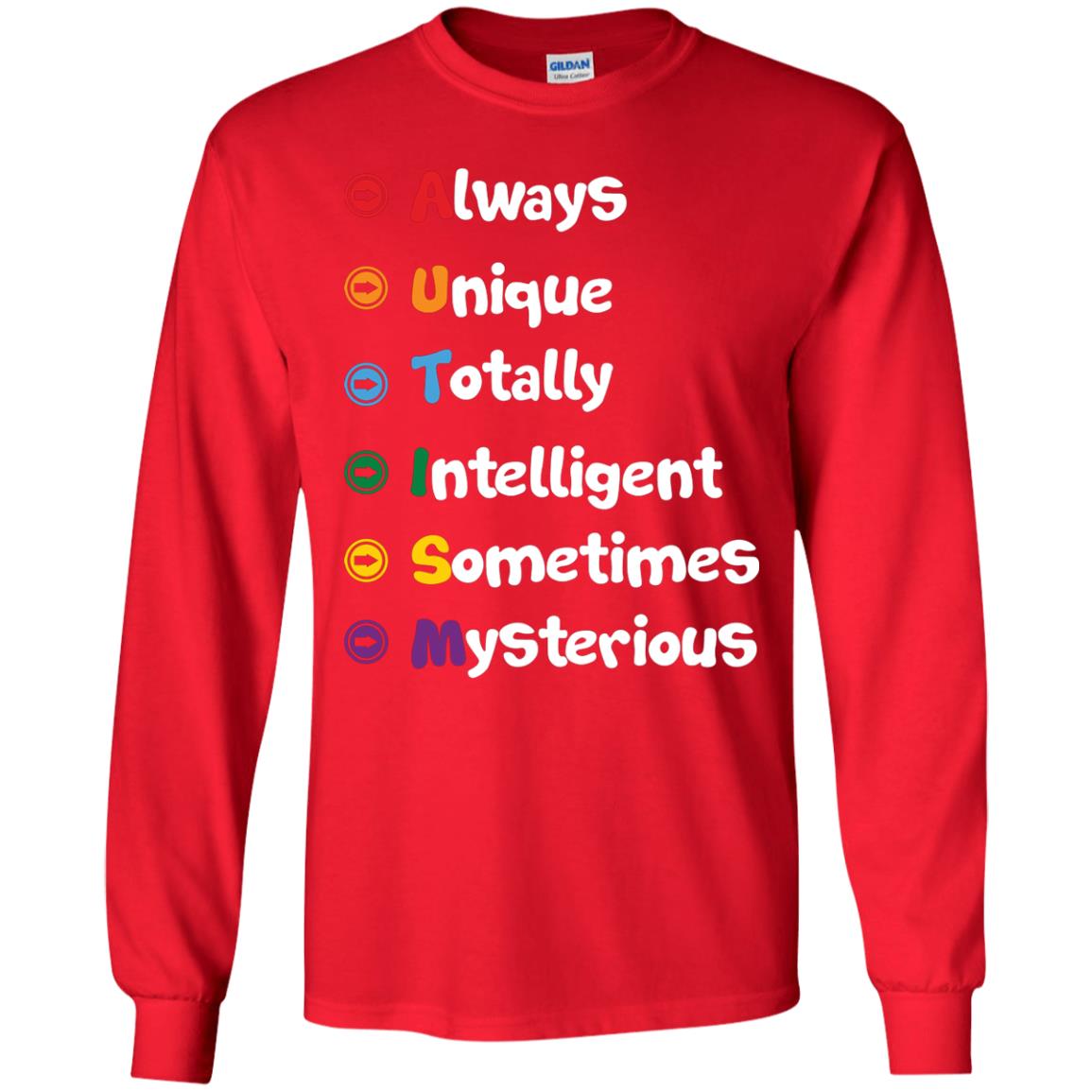 Always Unique Totally Intelligent Autism Awareness T-shirt Red