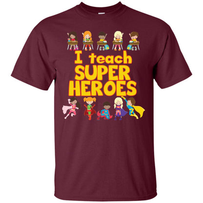 I Teach Super Heroes Comic Book Hero Teacher Tshirt Maroon