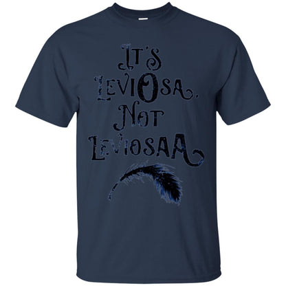 Feather Dirty Black T-shirt It_s Leviosa Not Leviosaa Navy